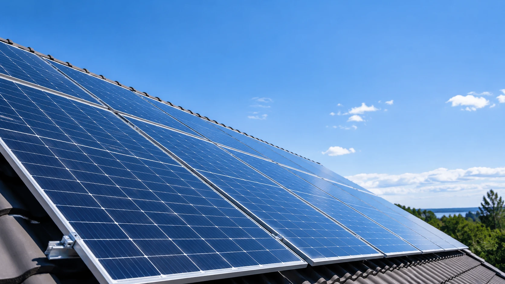 Rooftop solar panel installation